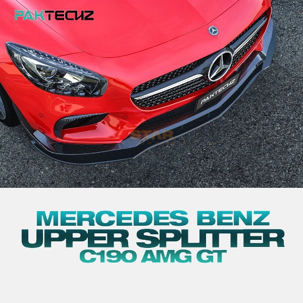 PAKTECHZ MERCEDES BENZ 벤츠 C190 AMG GT 어퍼 프론트 스플리터 드라이 카본 VER 1