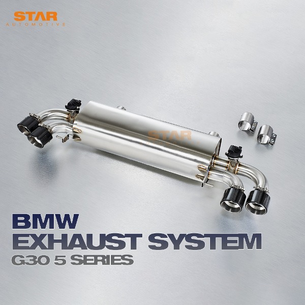 준비엘 브릴란테 BMW G30 5시리즈 M550i 배기시스템 가변 머플러 100파이 카본팁 리모컨 타입